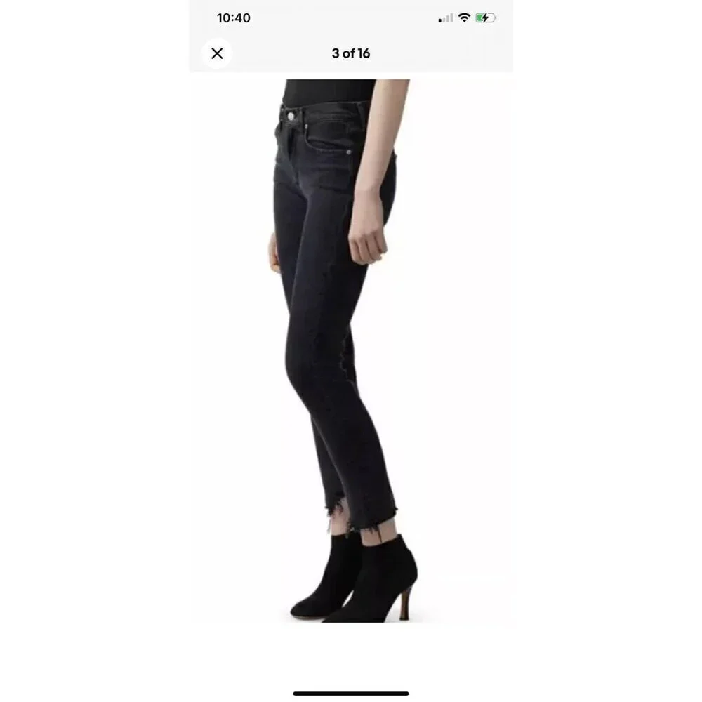AGOLDE TONI MID RISE STRAIGHT JEANS DISTRESSED A133D-3002 FERAL SIZE 26